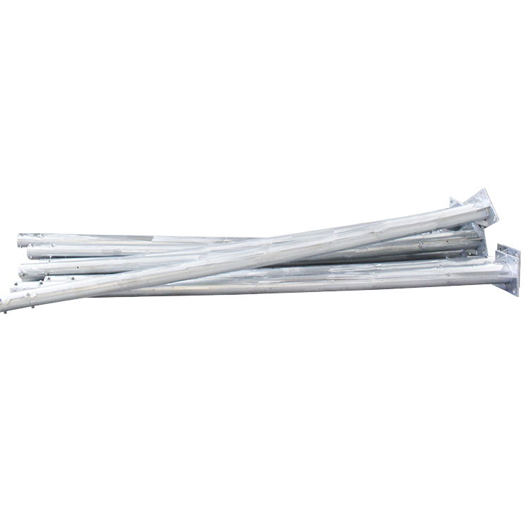 Galvanized solar street lighting poles / street lamp post with single double arms