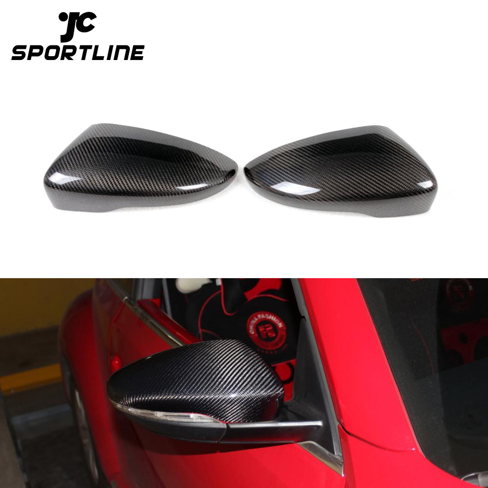 Auto Carbon Fiber Side Mirror Cover Cap For Volkswagen VW Scirocco