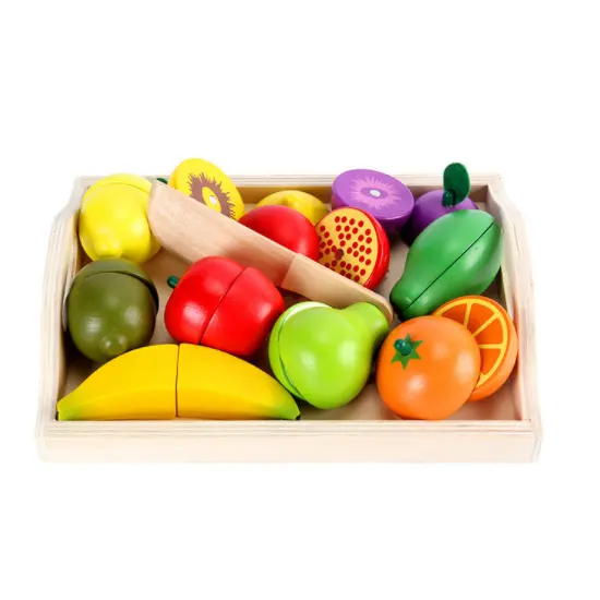 Лидер продаж по всему миру, Классическая Игрушка для кухни, деревянная игрушка для резки фруктов и овощей
