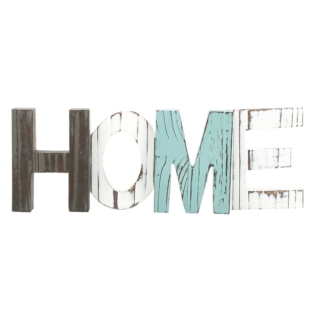 HOME Block слово знак Freestanding письмо деревянный корабль домашний декор