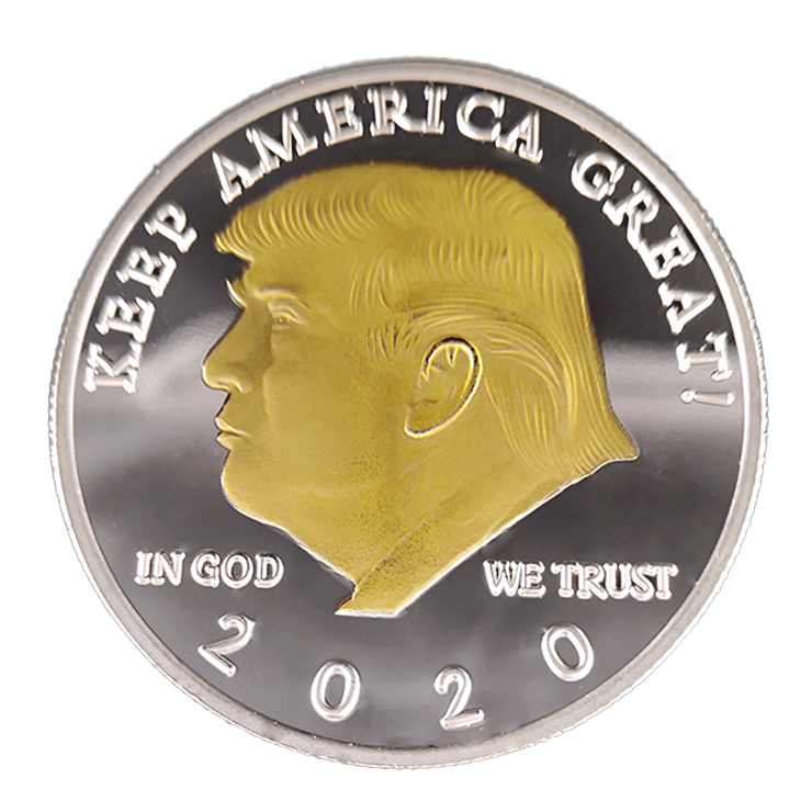 Новый дизайн, Посеребренная памятная Золотая монета Трампа 2020 для президентских выборов