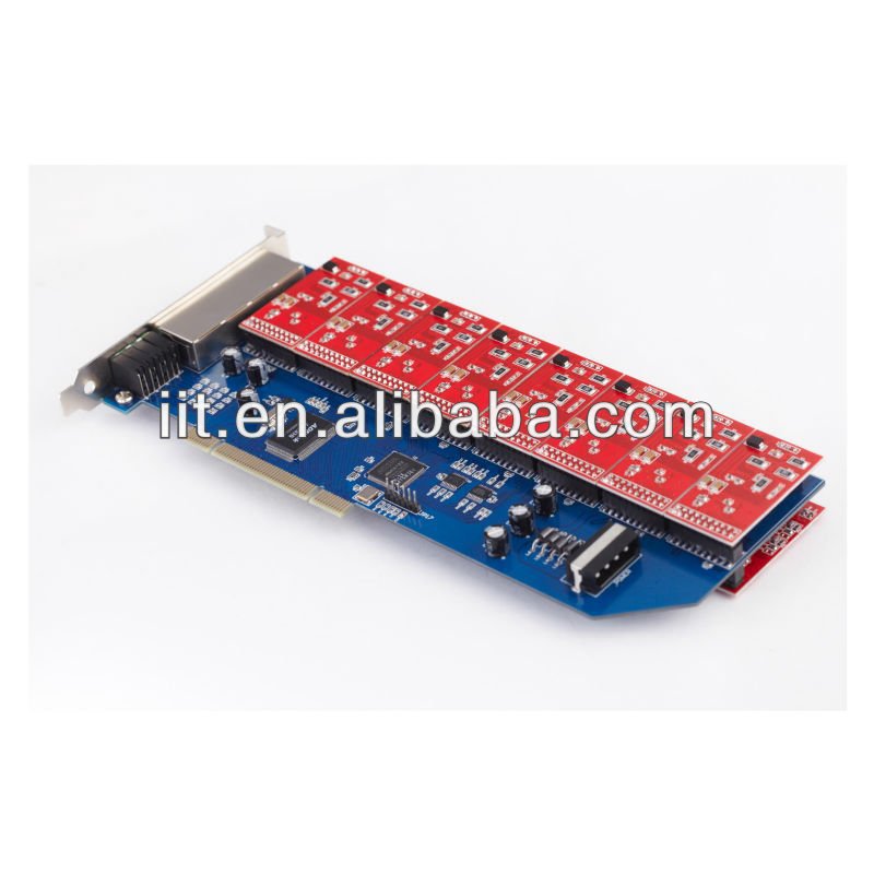 [ Иит A1600P 6 разъём(ов) с 16 4fxo звездочка карты для voip ippbx ip атс Elestix FreePBX Digium TDM2400P openvox atcom ax1600p Sangom