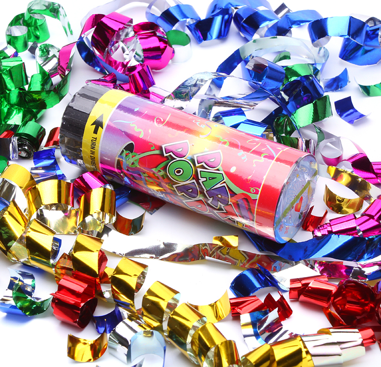 4' 8' Spring party popper confetti shooter set with custom design