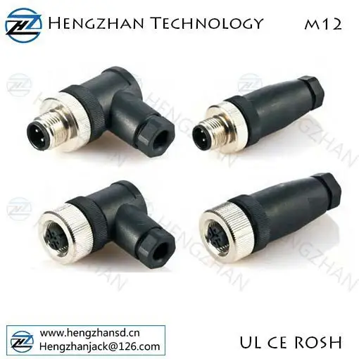 4 pin M12 Mini type Electrical male to female plug and socket waterproof IP67 connector