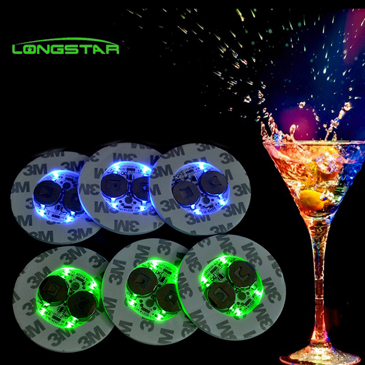 Bottle Novelty Lighting Mat Cup Colorful Light Up LED Coaster Flashing Lights