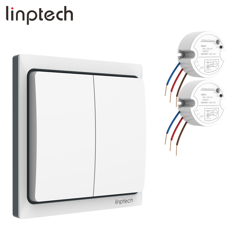 Набор Linptech K4RW2, умный Беспроводной Выключатель света с дистанционным управлением дальнего действия, вилка EU/US/UK, водонепроницаемый кинетический выключатель для ванной комнаты
