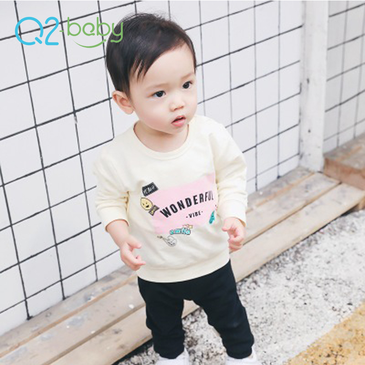 Q2-baby Китай, оптовая продажа, детская мягкая хлопковая одежда, детские футболки с длинным рукавом
