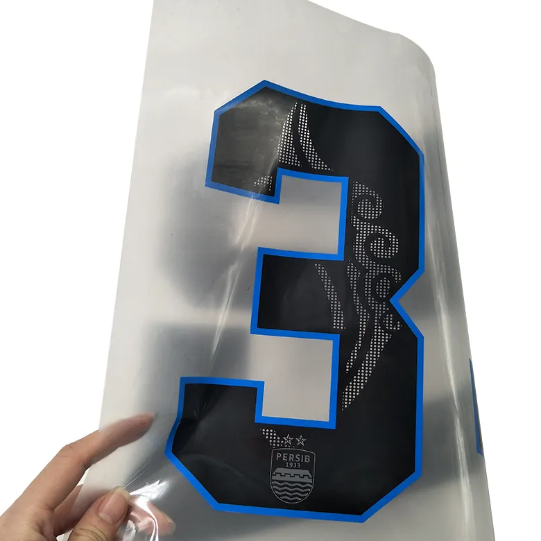 Custom design clothing soccer iron on numbers logo heat transfer label