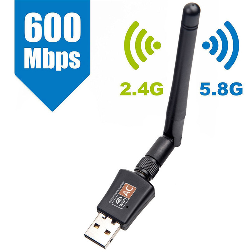 600 Мбит/с двухдиапазонный 2,4/5,8 ГГц беспроводной Lan USB Wi-Fi адаптер 802.11AC с антенной 11AC 600M USB беспроводная сетевая Lan Карта