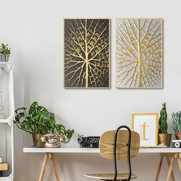 hot sale Modern wall decor oil painting with gold frame