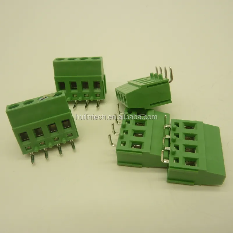 Green TE 284410-4 plastic electrical screw 5.0mm wiring terminal blocks