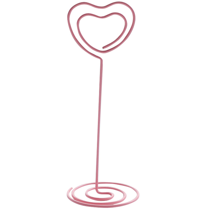 Mini Place Card Holders Table Number Stands Table Card Holder Wire Table Picture Photo Holder with Heart Shape Menu Memo Clips
