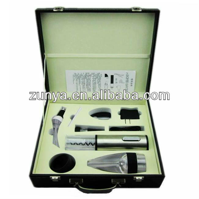 PVC deluxe gift set of stainless steel electric wine bottle opener