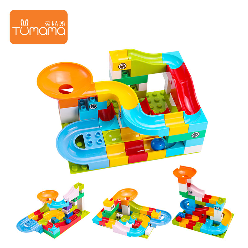 Marble Run «Гонки самодельные пластиковые слайд детей шары подвижного трек строительные блоки для детей, игрушки 51 шт.