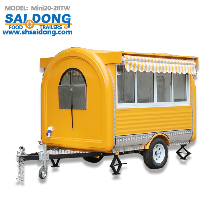 stainless steel Mobile food carts trailer for sale food truck outdoor food kiosk