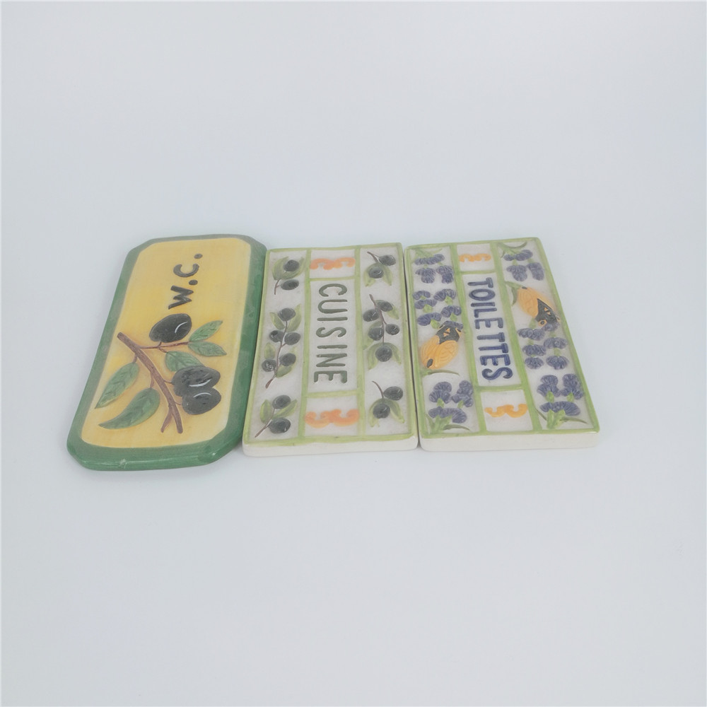 Ceramic custom House Sign Door Number plates with embossed design