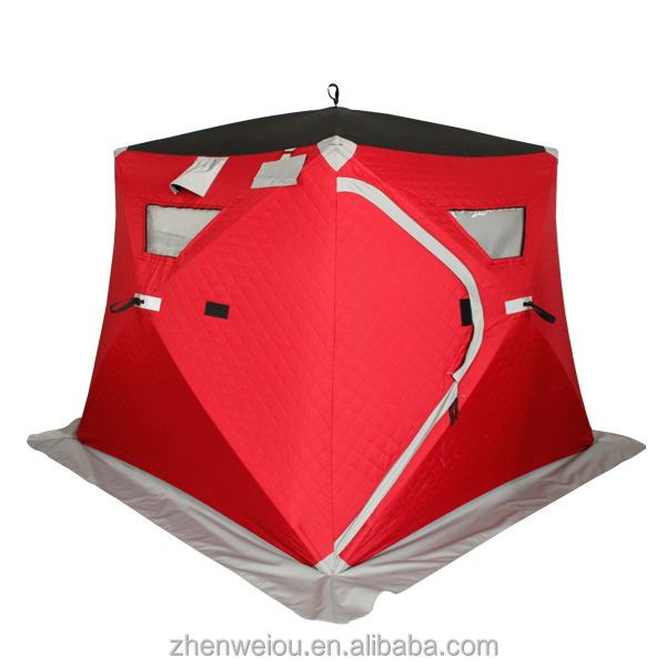 V1553-KDTH Pop Up 3-person Wide Bottom Thermal(insulated) Ice Fishing Tent