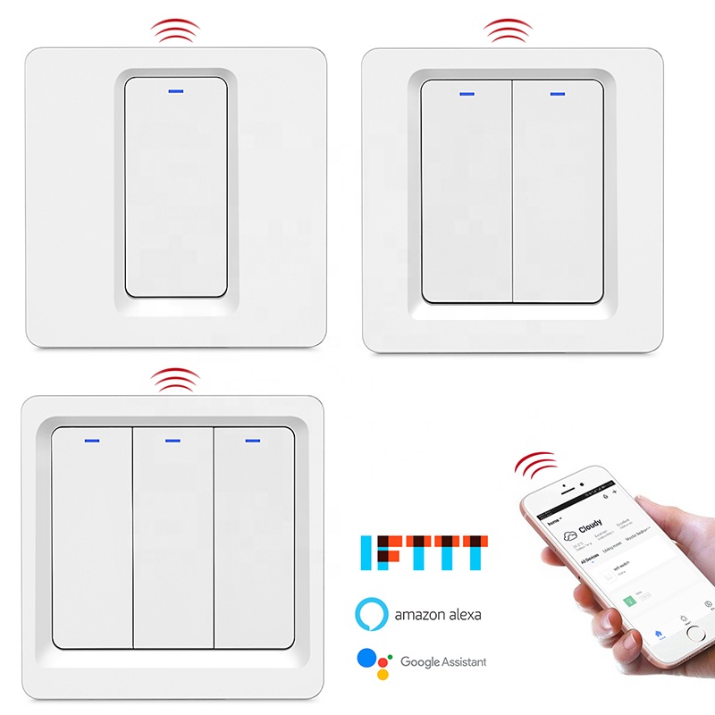 Китайский поставщик Alexa Google Голосовое управление 1/2/3 Gang умный коммутационный модуль Home Wifi Smart Switch
