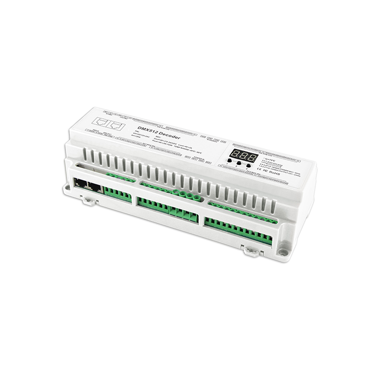 BC-640-DIN 40CH DC12V-24V 5050 rgbw Рождественские огни управление 8 bit16 bdin рельсы высокой мощности DMX512 преобразователь постоянного напряжения