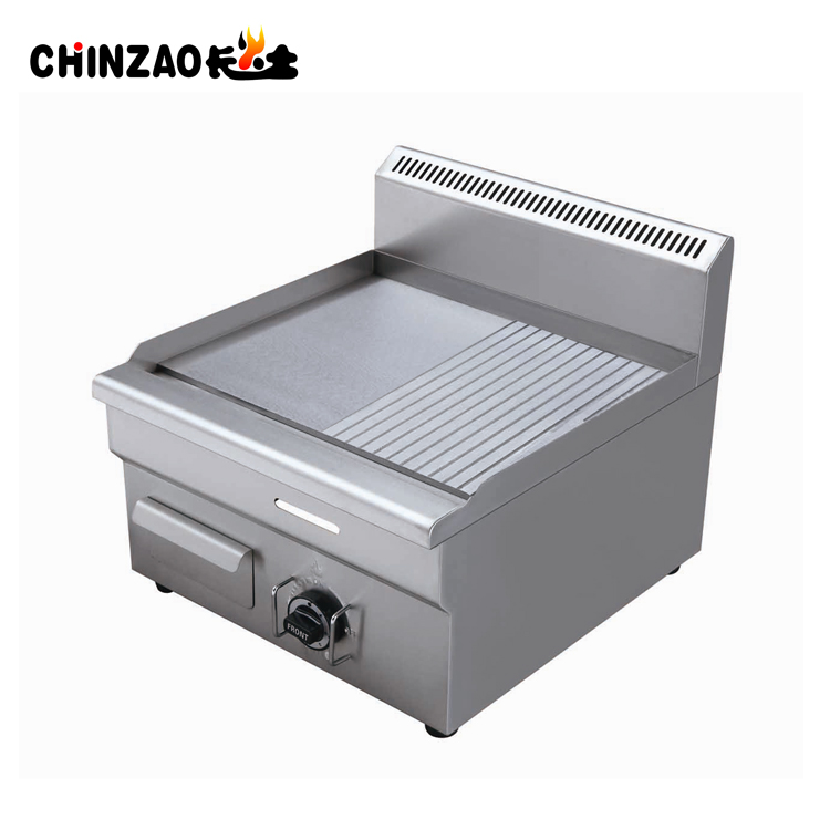 Desktop Griddle Gas Cast Iron Half Flat &Groove Griddle