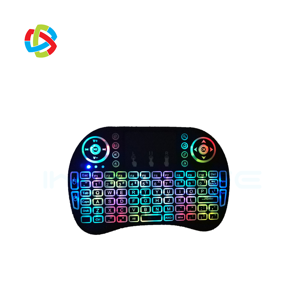 2020 2,4 Ghz Беспроводная цветная мини-клавиатура i8 Rii мини-клавиатура для smart tv box air mouse с семи цветами подсветки