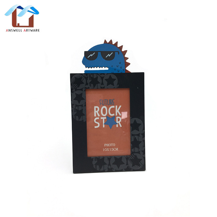 Cute Cheap Cartoon Dinosaur Custom Home Desk Standing Boys Room Decoration Gift Wooden A4 Picture Photo Frame