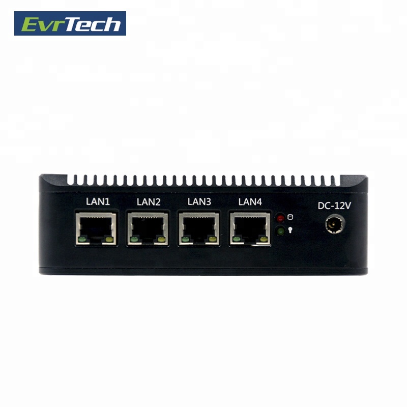 EvrTech самый продаваемый безвентиляторный N2840 mini брандмауэр ПК с 4 гигабитными Ethernet