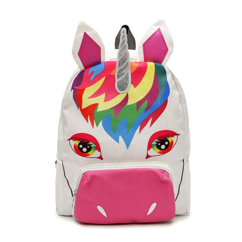 2019 kids school bags child canvas backpack kids unicorn backpack