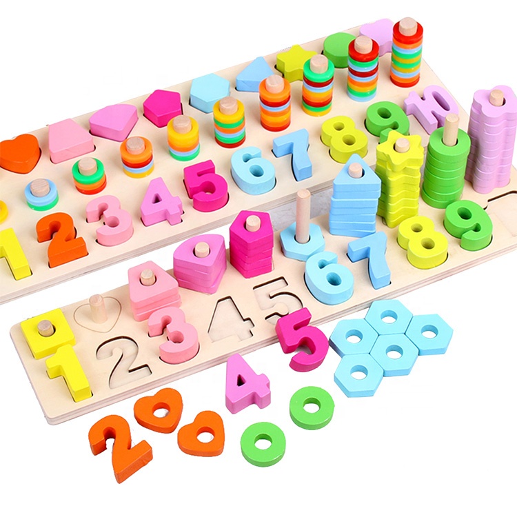 wholesale Montessori Educational Mathematics Smart Games Sensory Toys Geometric Shapes wooden toy