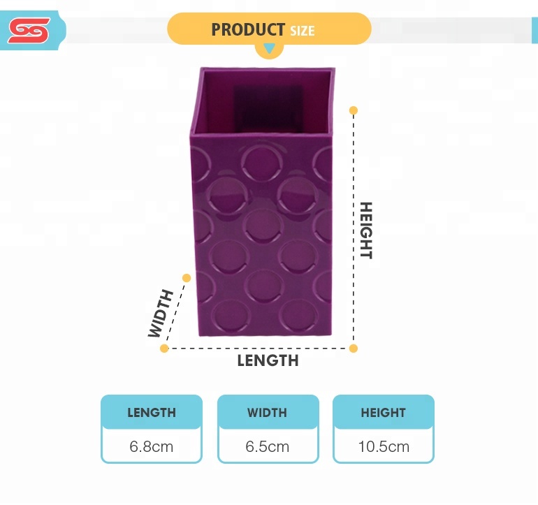 wholesale office square pencil pen holder plastic for school supplies