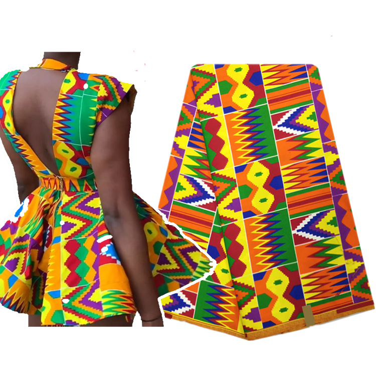 Африканская восковая ткань Queency Kente с принтом Анкары