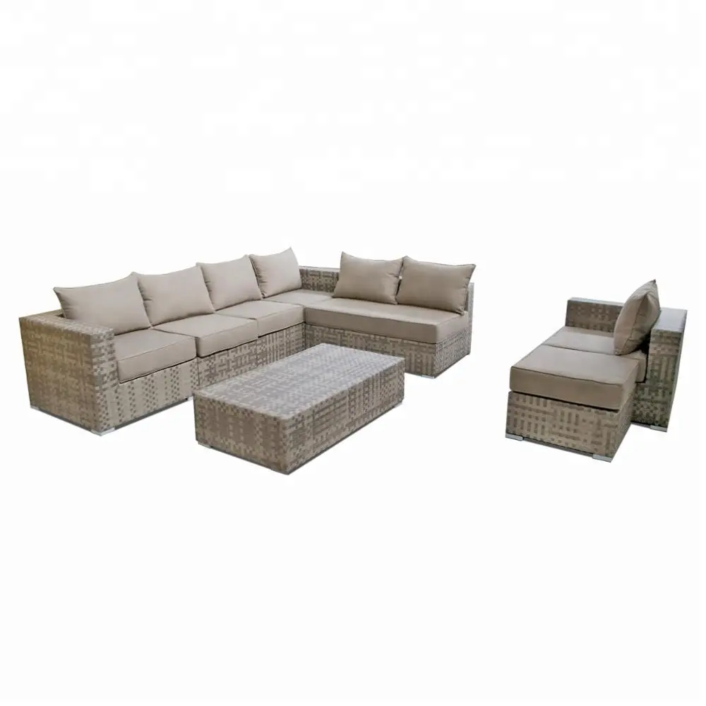 Leisure Touch Patio Aluminum Frame Modern Outdoor Garden Furniture Sofa Set