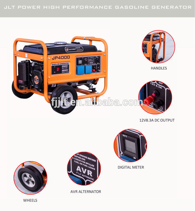 China Factory Gasoline Engine 7kw 7.5kw Portable Gasoline Generator