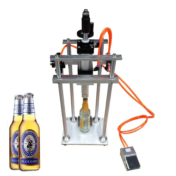 Pneumatic Beer Bottle Capping Machine, 26mm Crown Capping Machine for beer bottle, Crown Capper