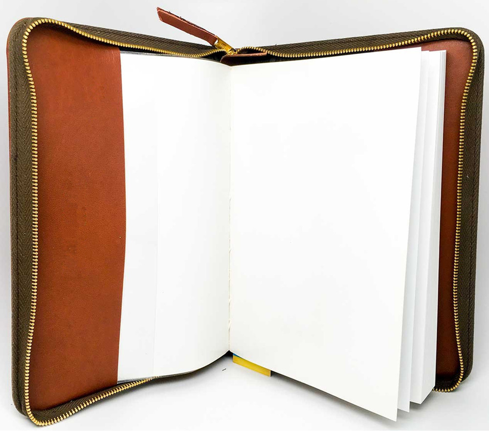 Горячие продажи A4 сумке на молнии из коричневой искусственной кожи обложка книги