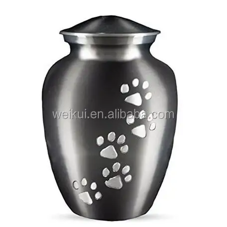 Black pet cremation jewelry urn