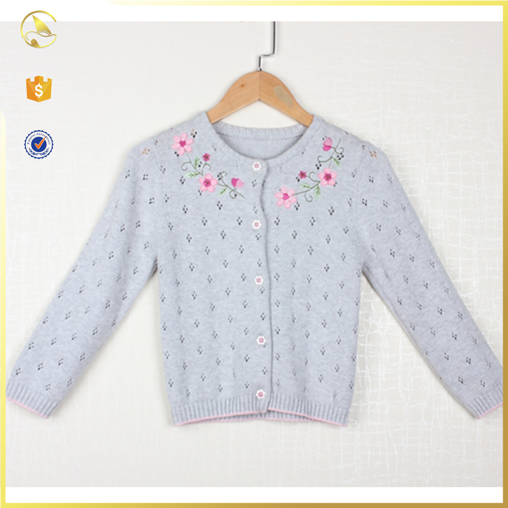 Цветок Embriodery крючком Детский кардиган 100% свитер из ангоры