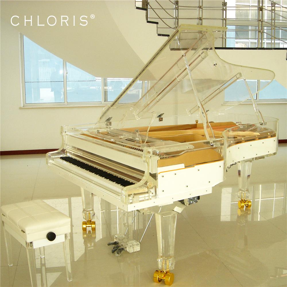 С украшением в виде кристаллов пианино Chloris Рояль с прозрачным пианино дизайн для современный роскошный звездочного отеля