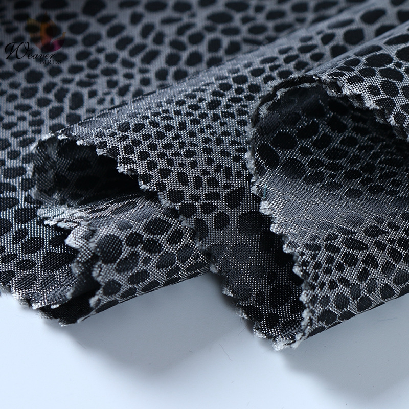 240T Fashion Suit Jacket Garment Jacquard Lining Fabric Polyester Viscose Leopard Print Jacquard Lining Fabric For Fur Coat
