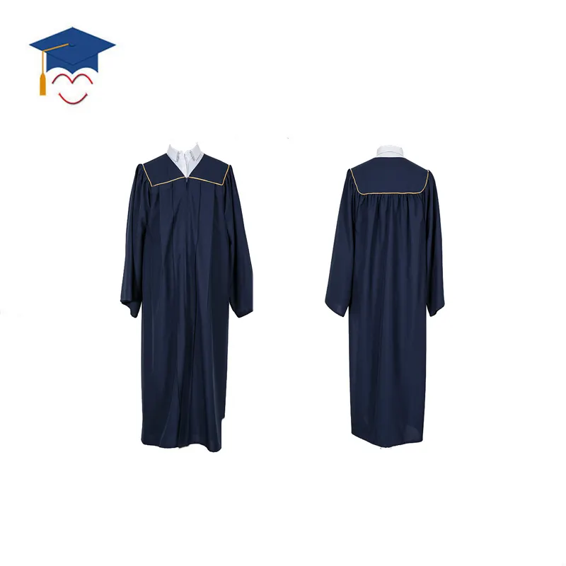 Hotsell Customized Bachelor Graduation Gown With Gold Collar