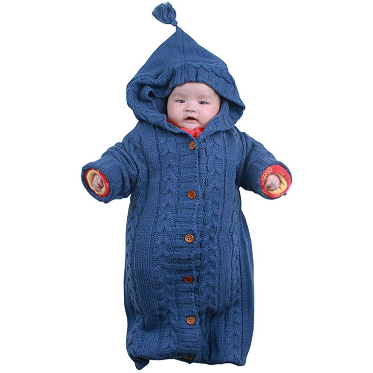 Newborn Baby Sacks Swaddle Infant toddlers Sleeping Bag Wrap Swaddle Blanket Cable Knit Baby Wool Sweater Cardigan 0-12 month