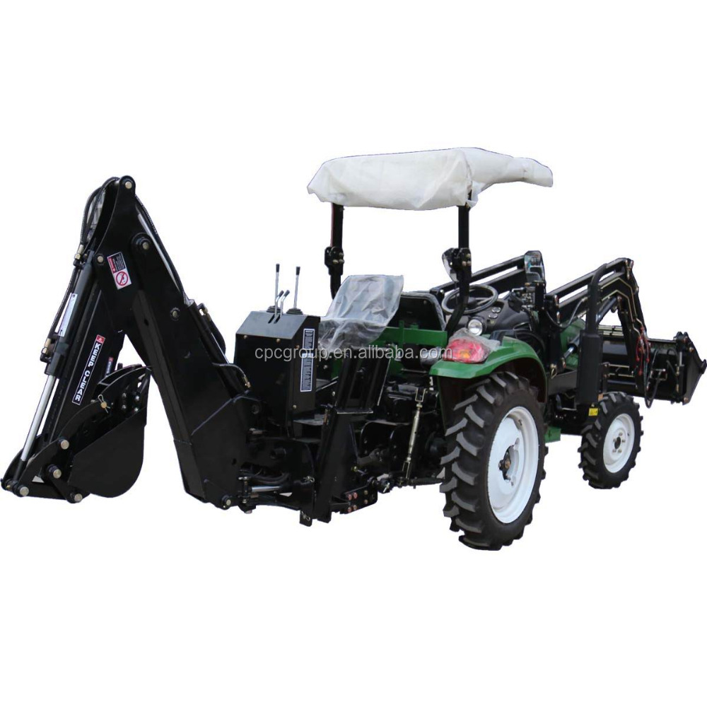 Китай 35hp 40 hp 4WD 4x4 маленькая сельскохозяйственная техника цена мини садовый трактор с фронтальным погрузчиком и экскаватором для продажи