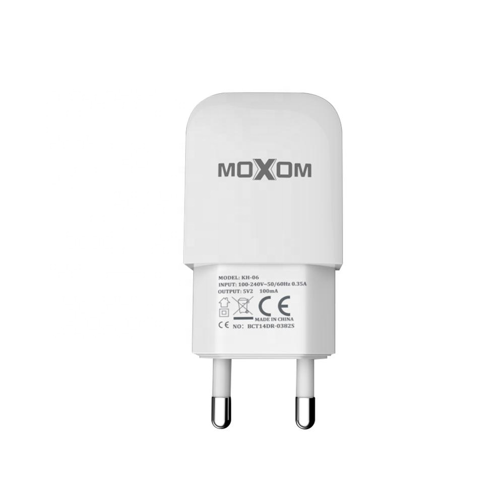 Android Быстрая зарядка зарядное устройство 2A MOXOM высокое качество один USB путешествия зарядное устройство ЕС