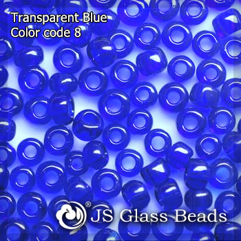 High Quality Fashion JS Glass Seed Beads - 8# Blue Transparent Rocailles Beads For Garment & Jewelry