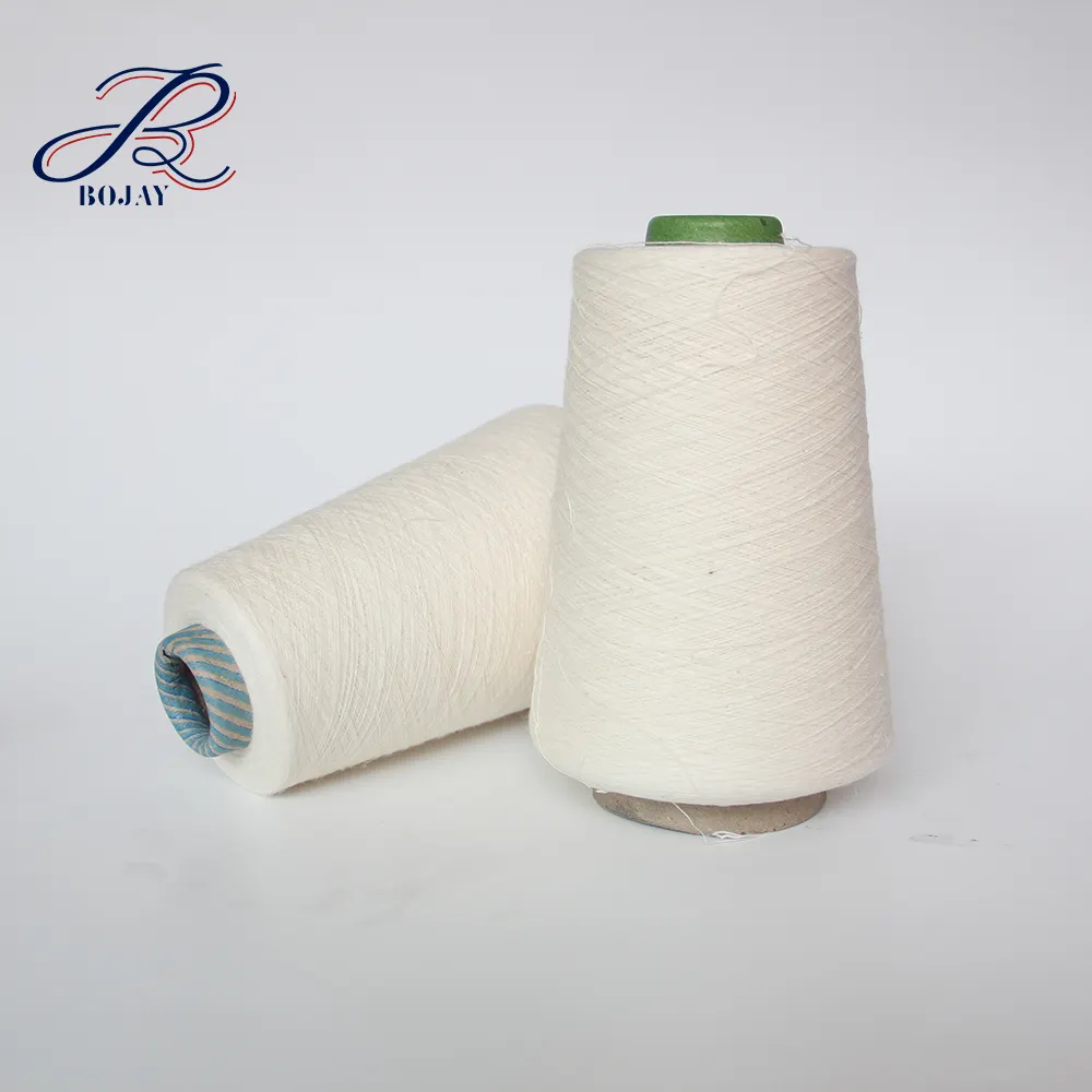 Bojay High Quality Wholesale 100% Linen Yarn 36 Nm/1 Flax yarn semi-bleahced short fiber for knitting linen fabric