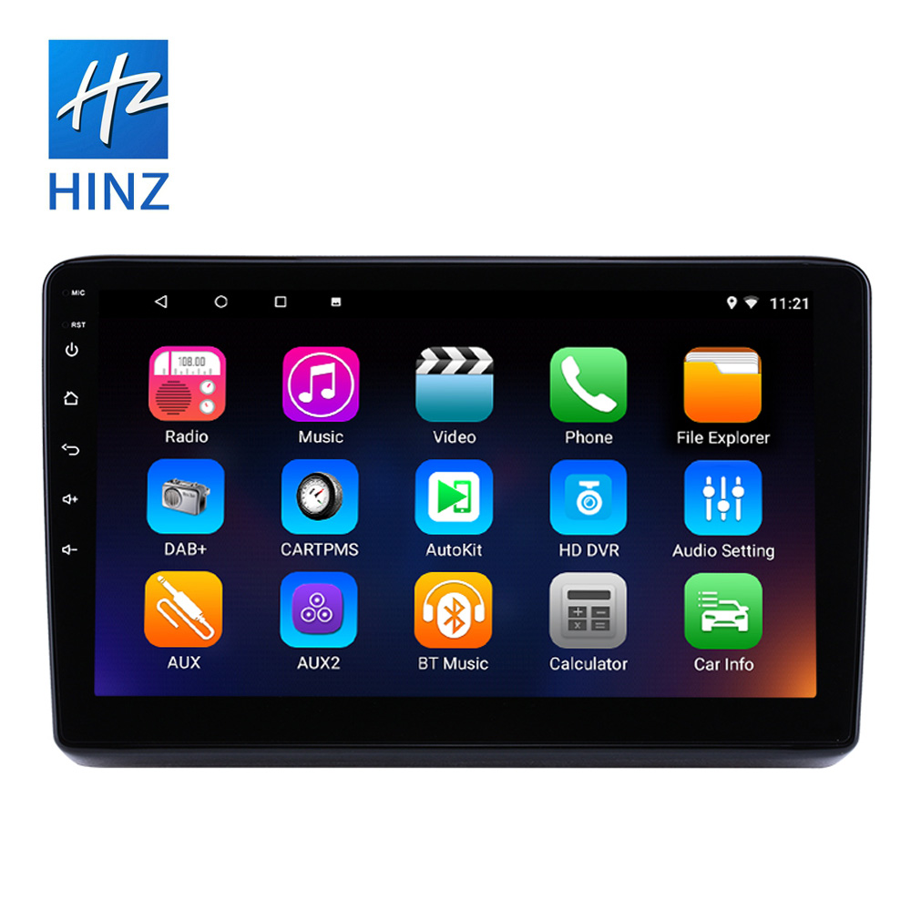 Универсальный автомобильный стереопроигрыватель HINZ, android 9,1, 10,1 дюйма, HD, full touch screen, 1024*600, 2 din, автомобильная магнитола для авто