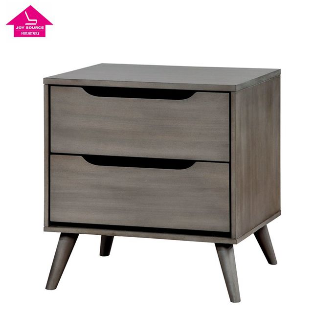 Panel MDF White Modern Nightstand Mid Century