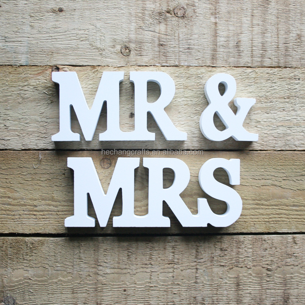 Горячая продажа свадебные б/у деревянные буквы MR & MRS