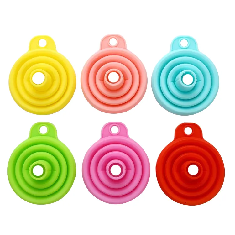 Custom Logo Existing Mold Food Grade Kitchen Liquid Transfer Tool Foldable Small Practical Collapsible Silicone Funnel