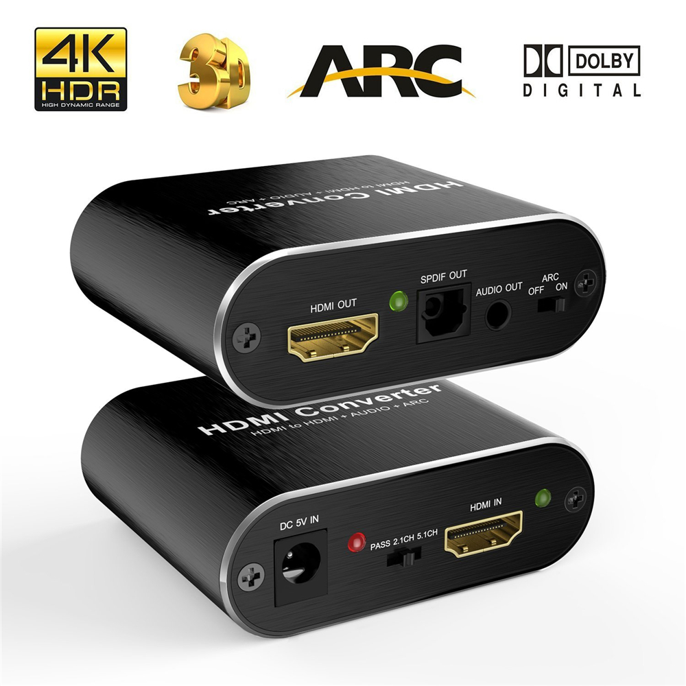 4K 60Hz HDMI аудио экстрактор 5,1 ARC HDMI аудио экстрактор сплиттер HDMI к аудио экстрактор оптический TOSLINK SPDIF + 3,5 мм стерео